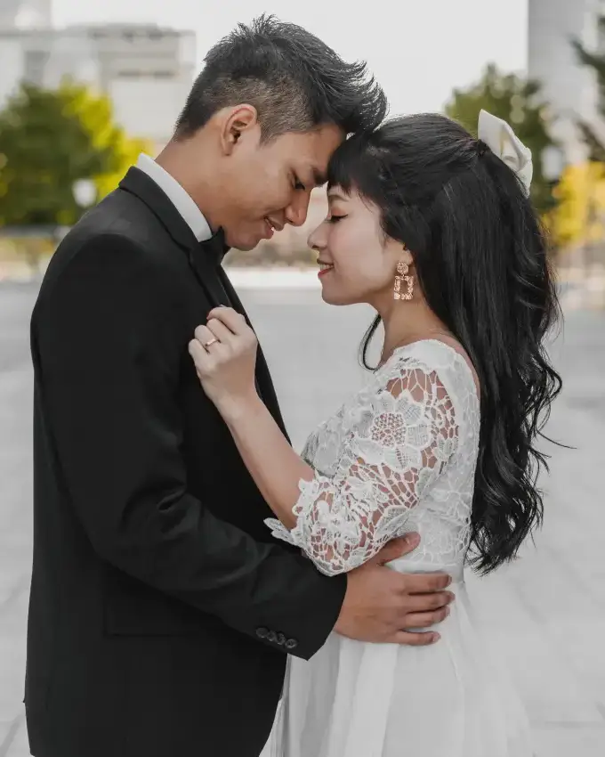 Bride and groom photographed at their Miami Beach wedding